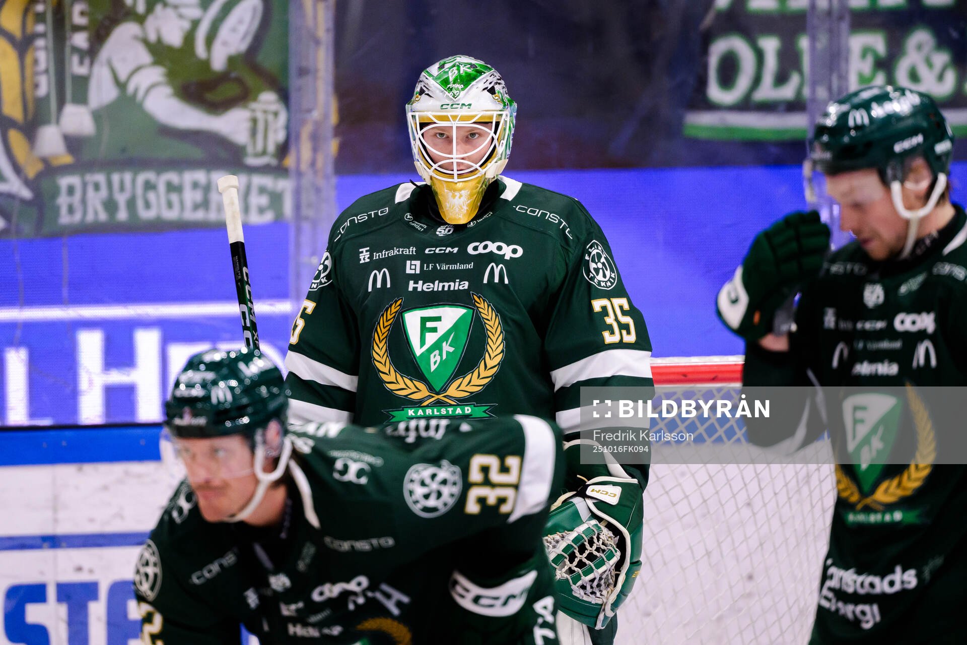 Färjestads målvakt Melker Thelin