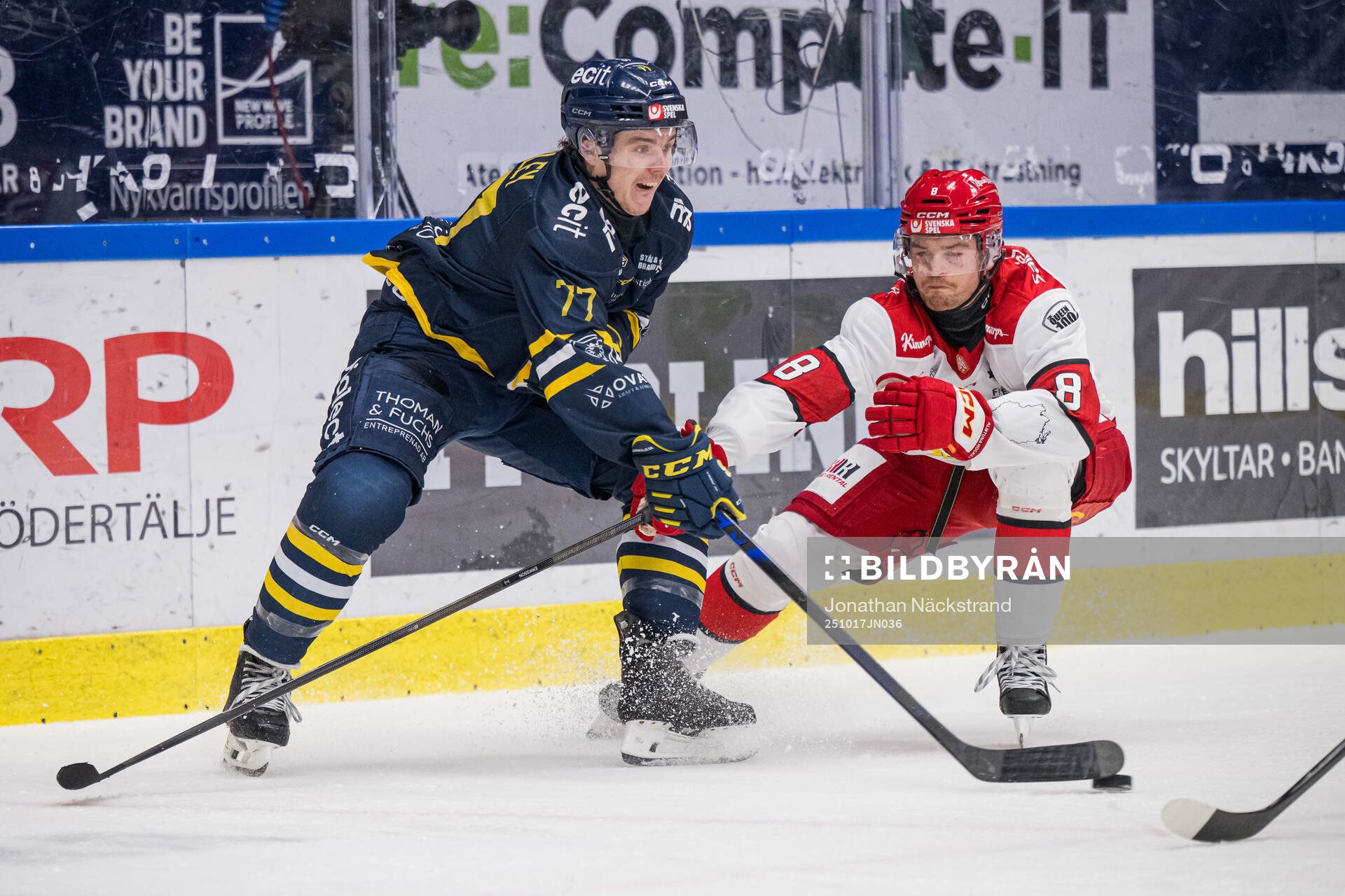 Södertäljes Brett Stapley och Almtunas Kalle Eriksson