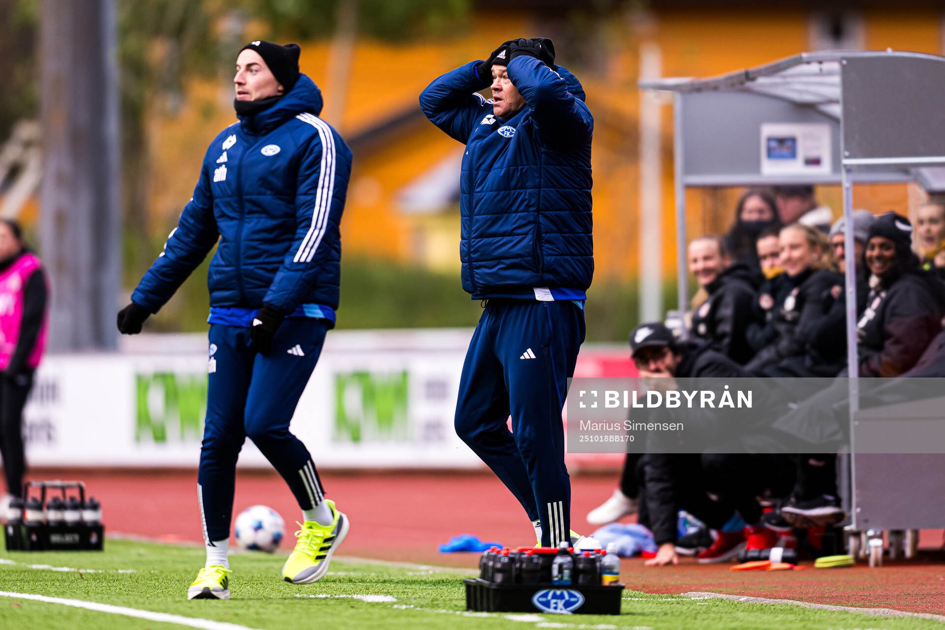 Head coach Kent Rudning of Molde reacts