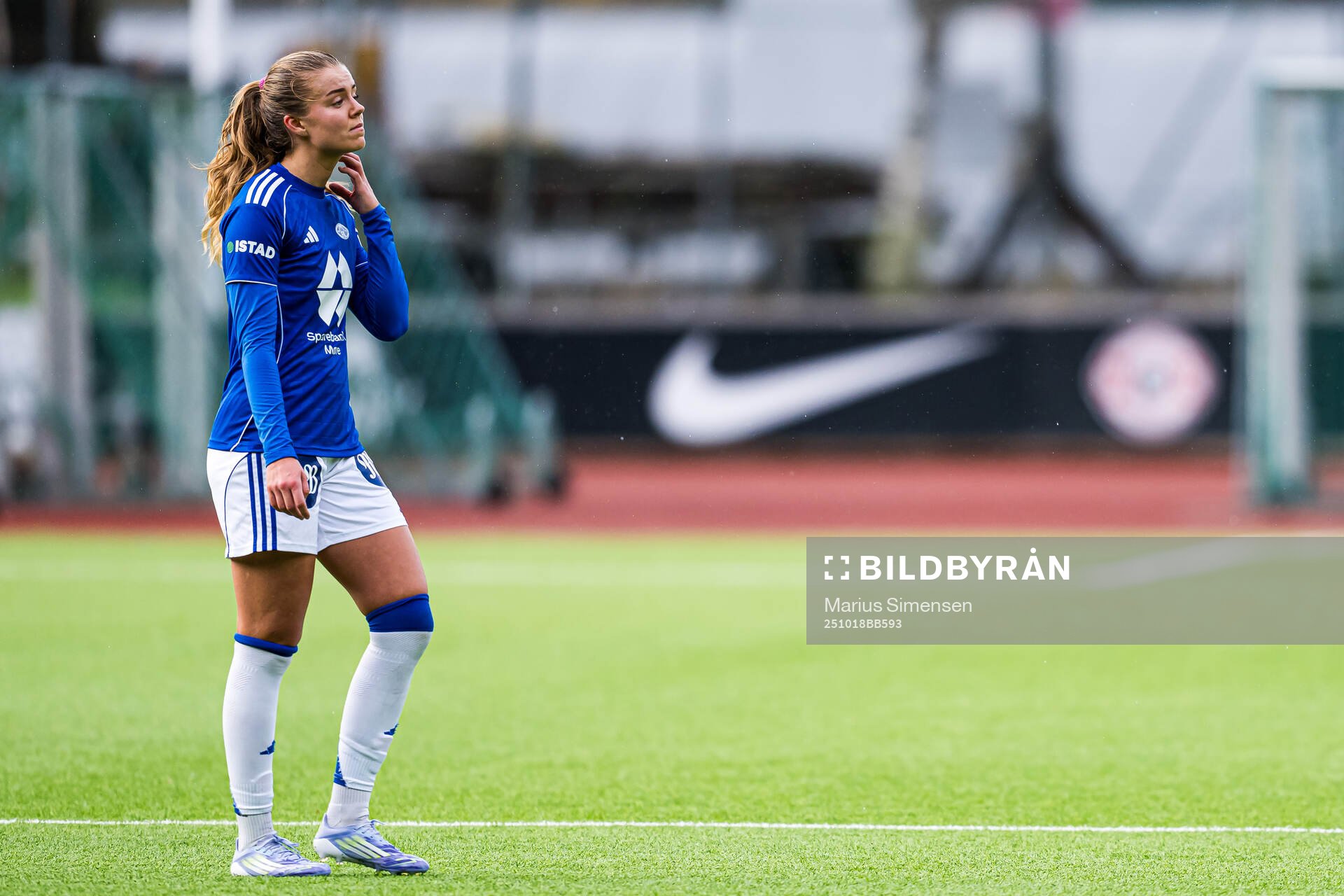 Mille Aune of Molde looks dejected