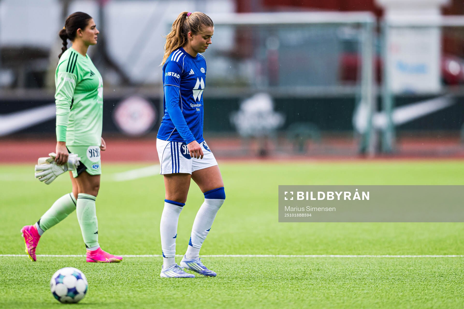 Mille Aune of Molde looks dejected