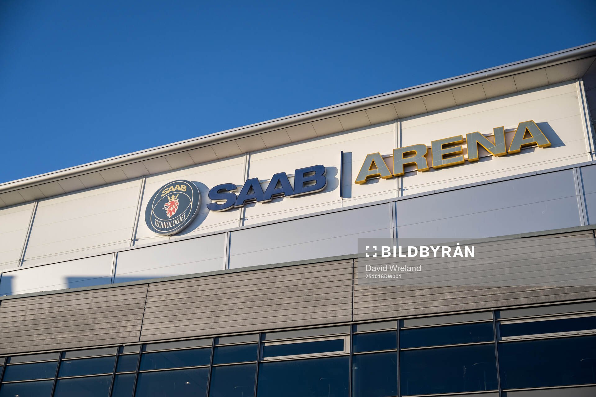Exteriör vy av Saab Arena