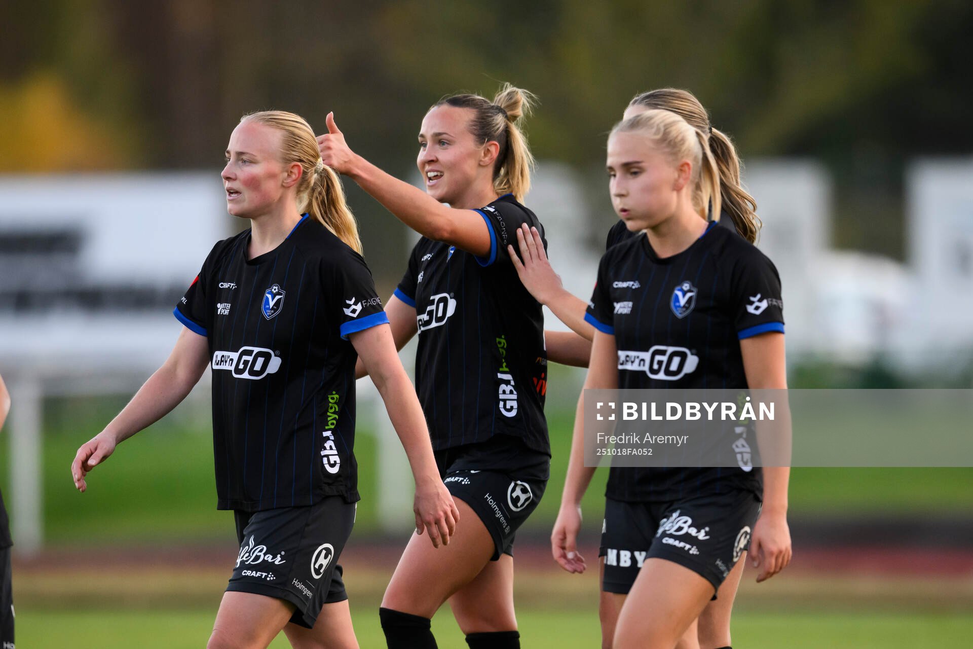 Växjö DFFs målskytt Larkin Russel jublar