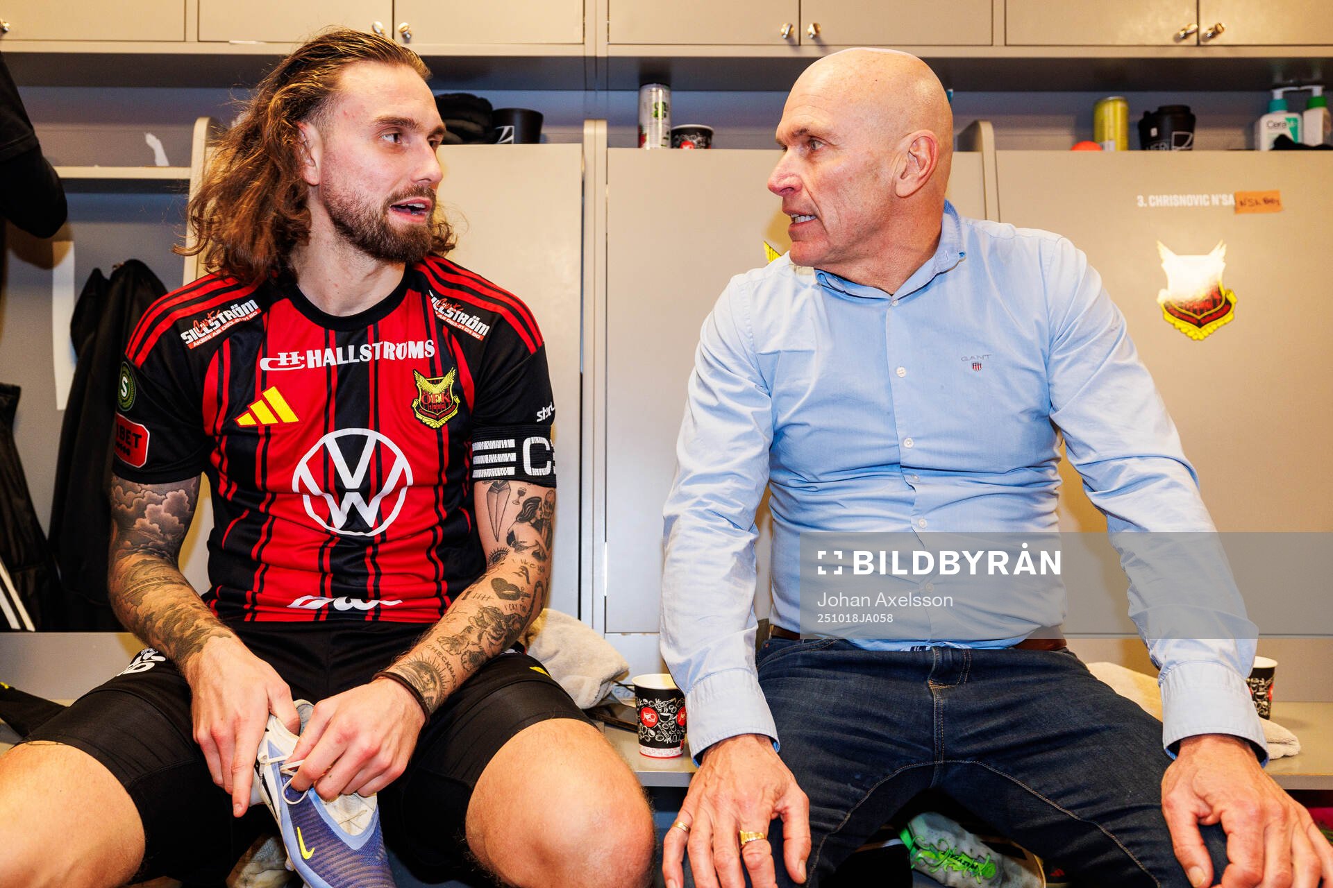 Östersunds Ali Suljic och huvudtränare Tor-Arne Fredheim