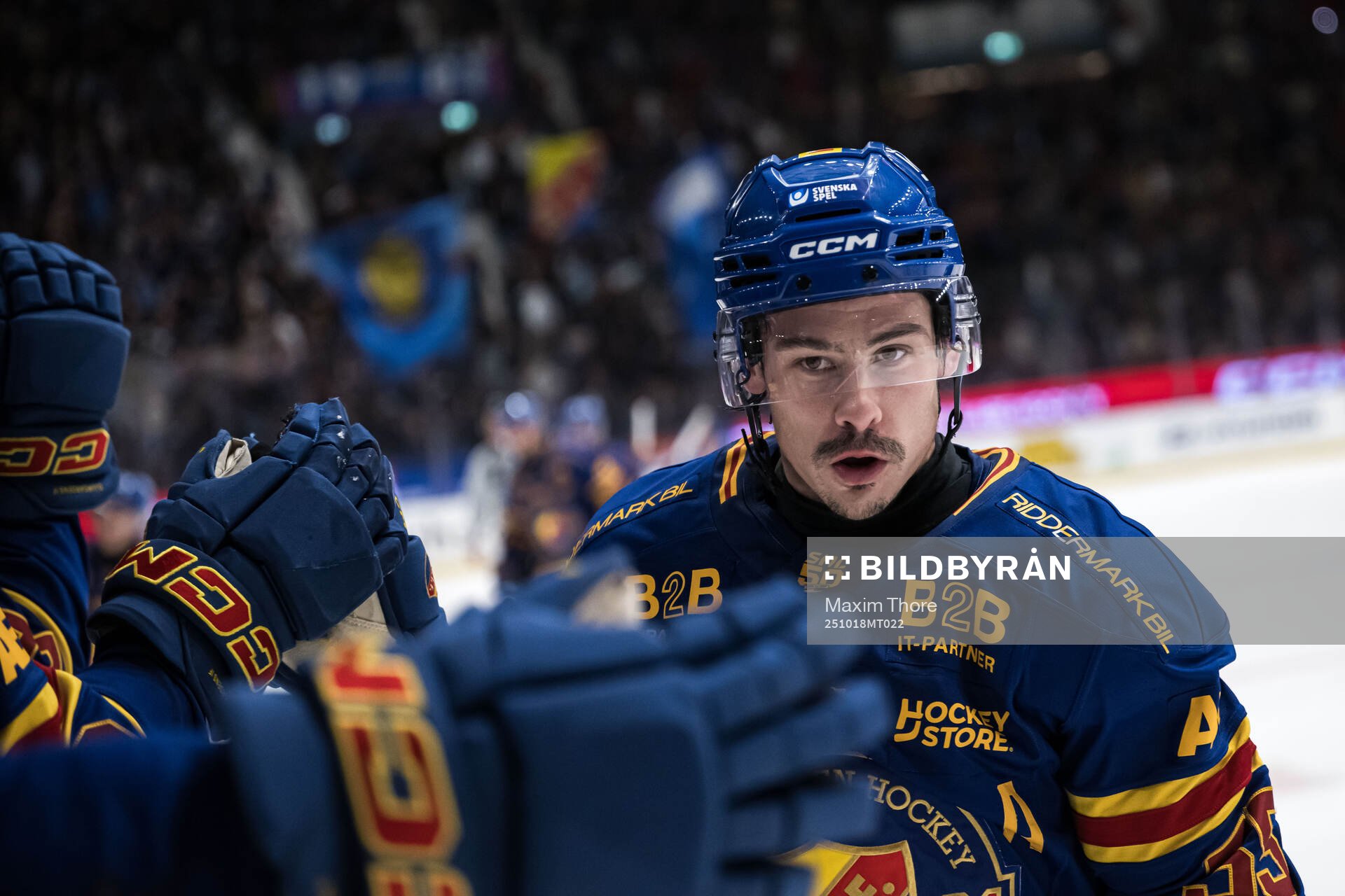 Djurgårdens Charles Hudon jublar
