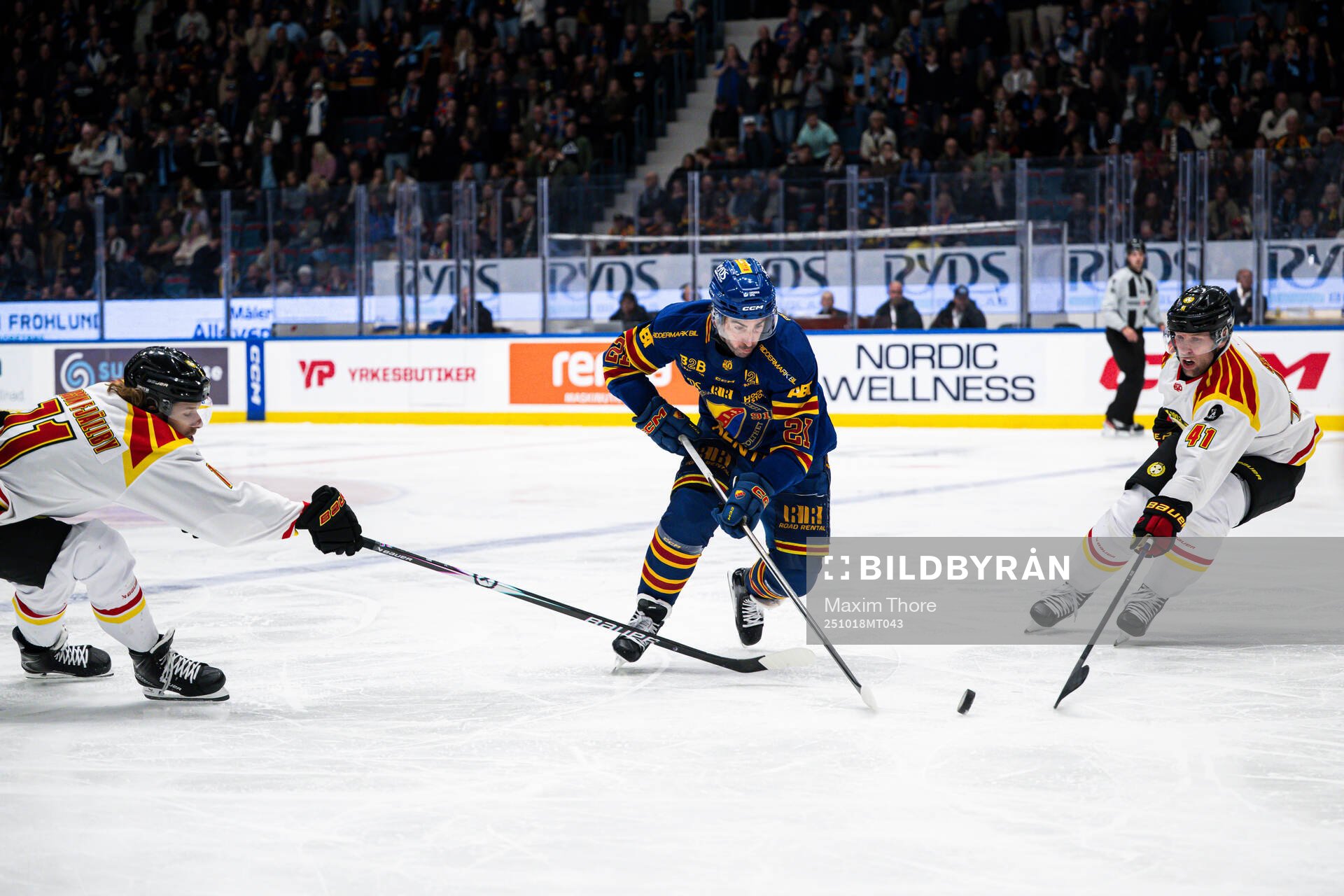 Brynäs Axel Jonsson-Fjällby och Greg Scott mot