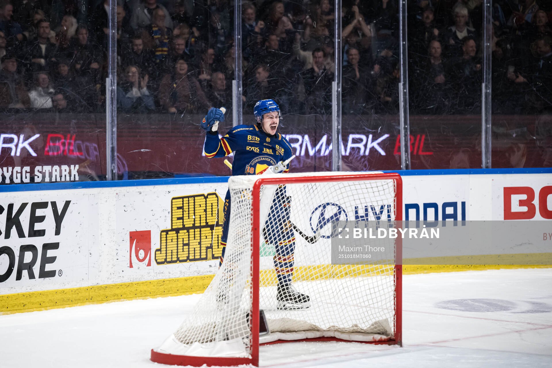 Djurgårdens Charles Hudon jublar