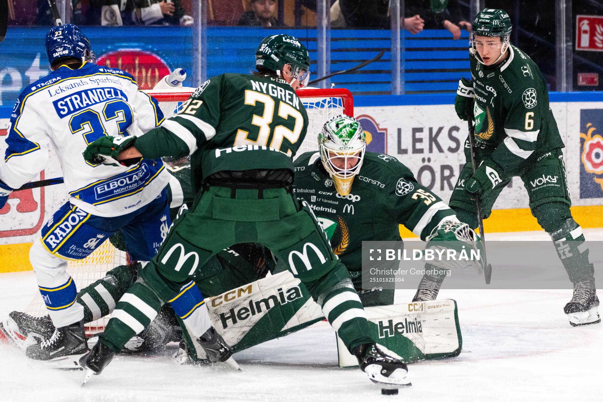 Leksands Olle Strandell och Färjestads Magnus Nygren och