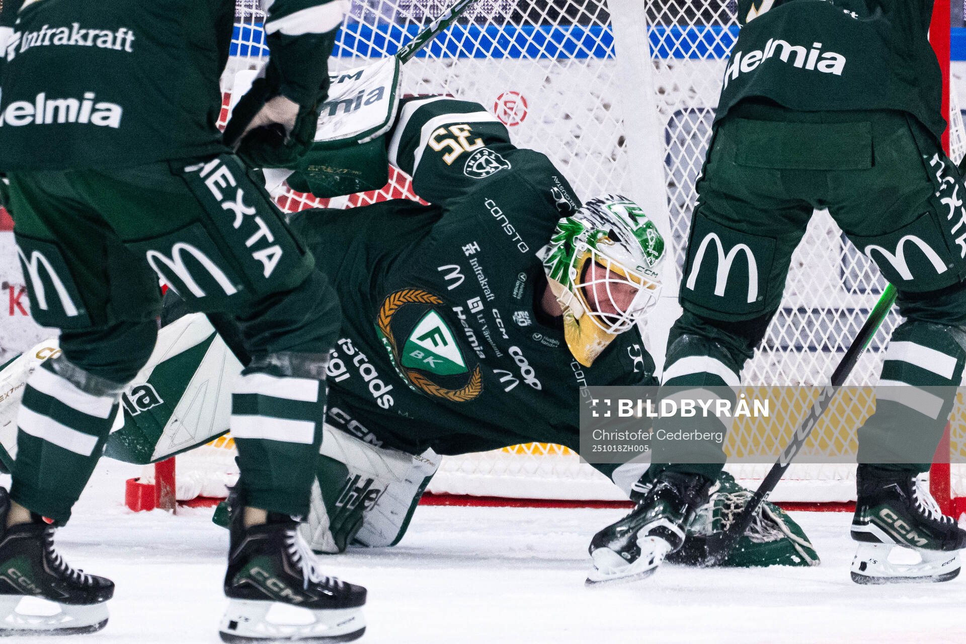 Färjestads målvakt Melker Thelin