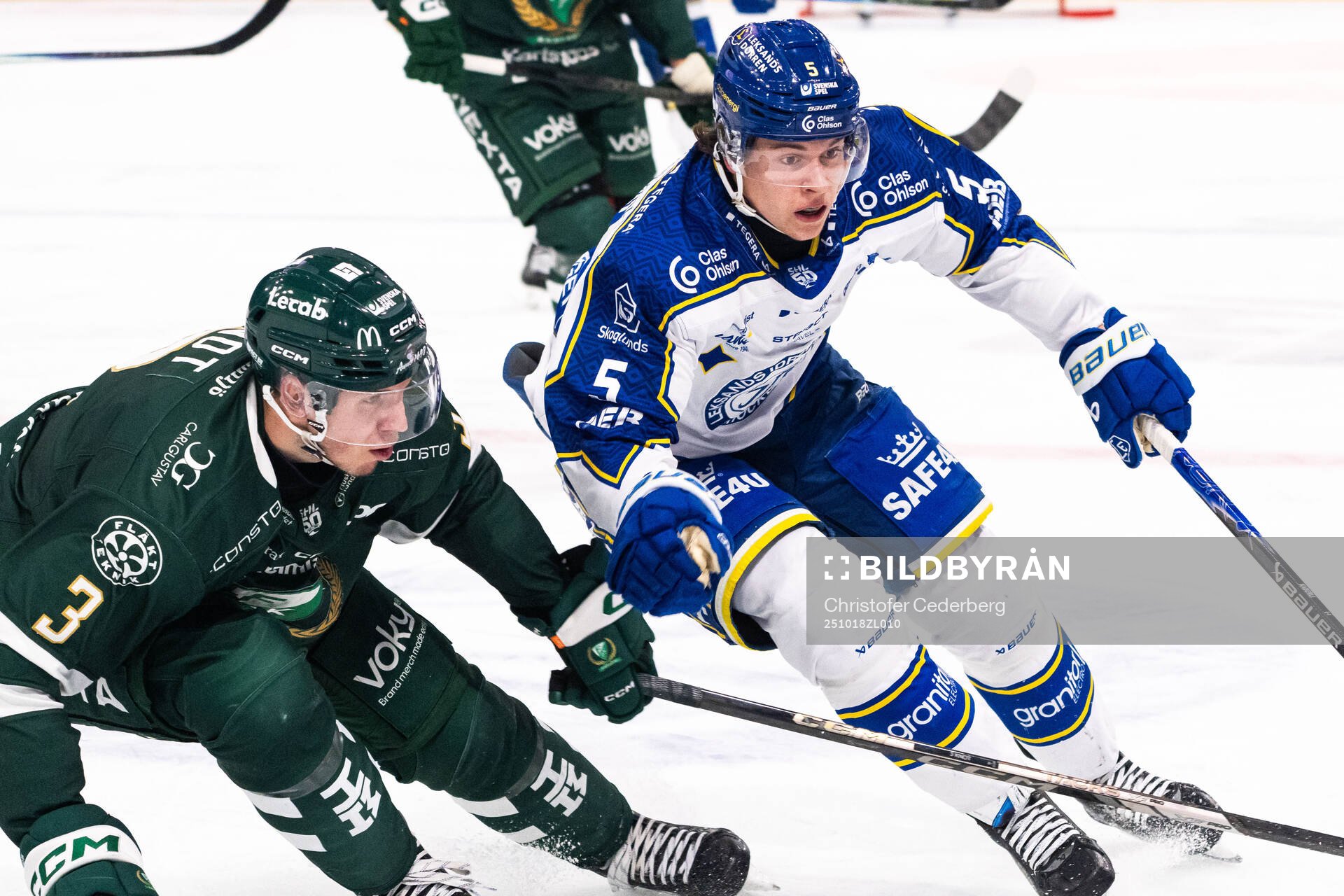 Färjestads Ronald Knot och Leksands Andro Kaderli