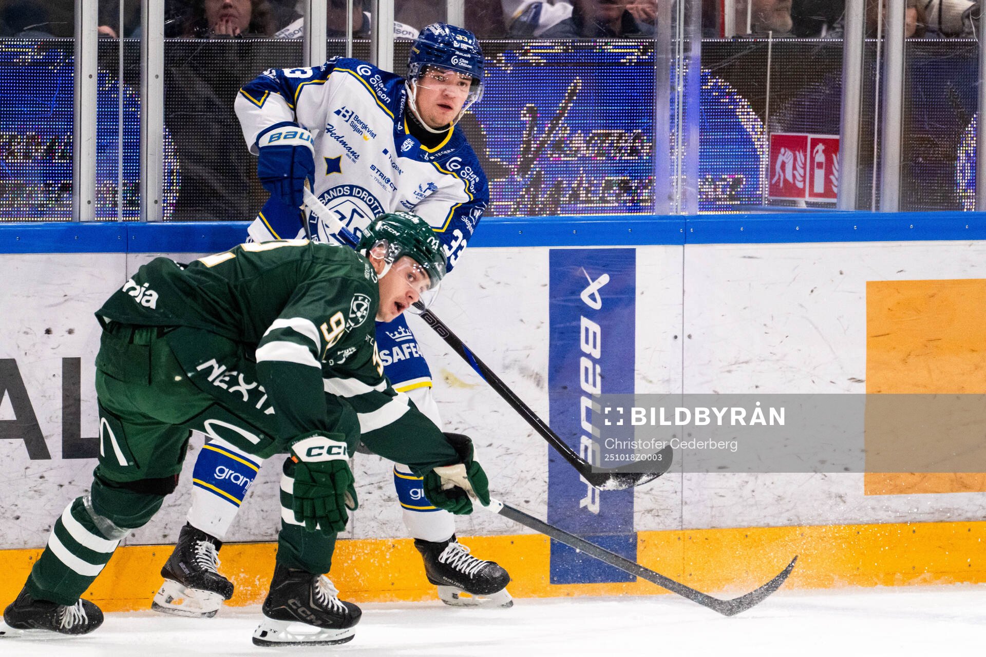 Färjestads Marian Studenic och Leksands Olle Strandell