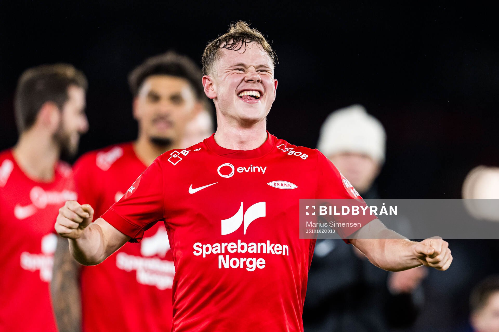 Eggert Aron Gudmundsson of Brann celebrates