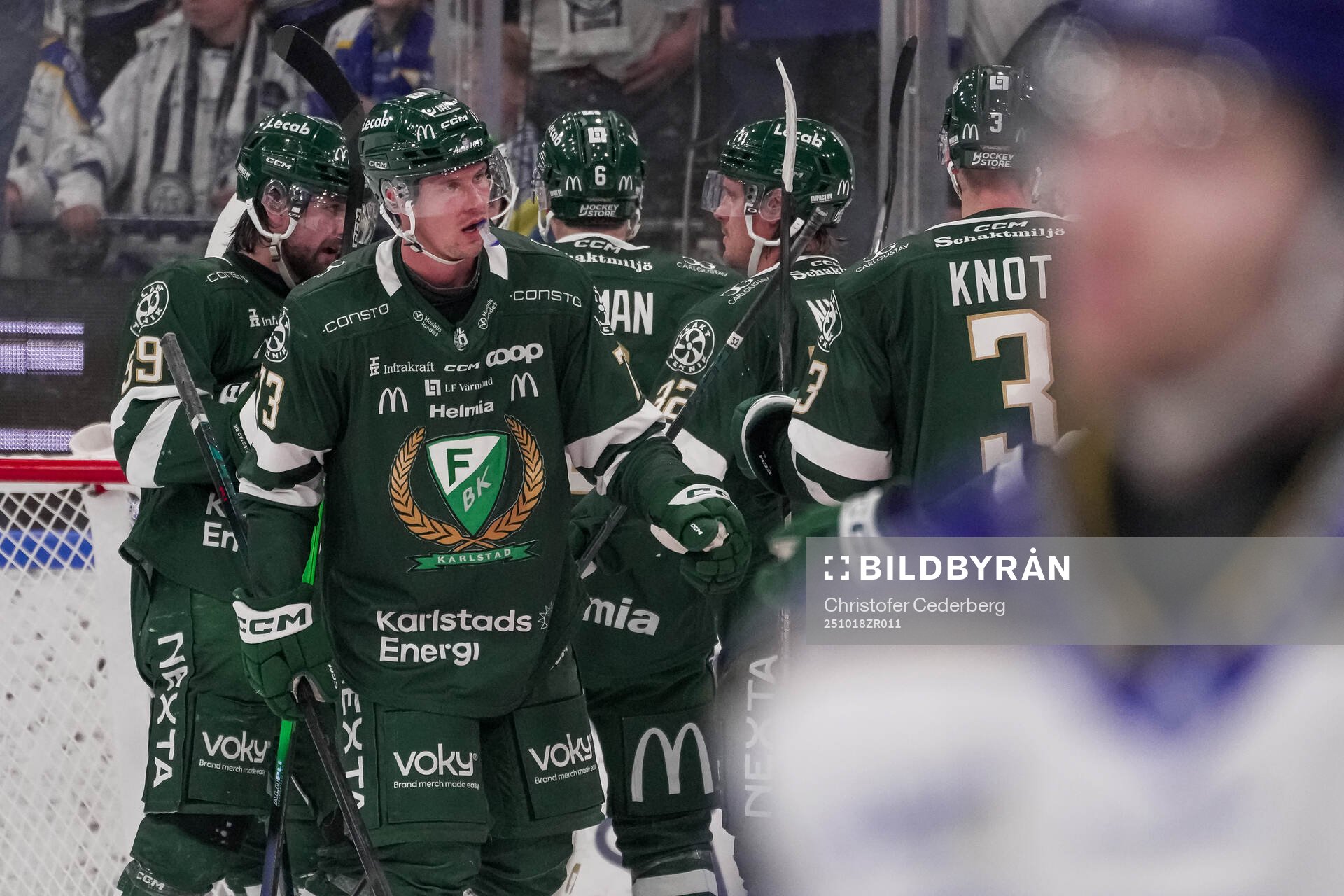 Färjestads spelare jublar