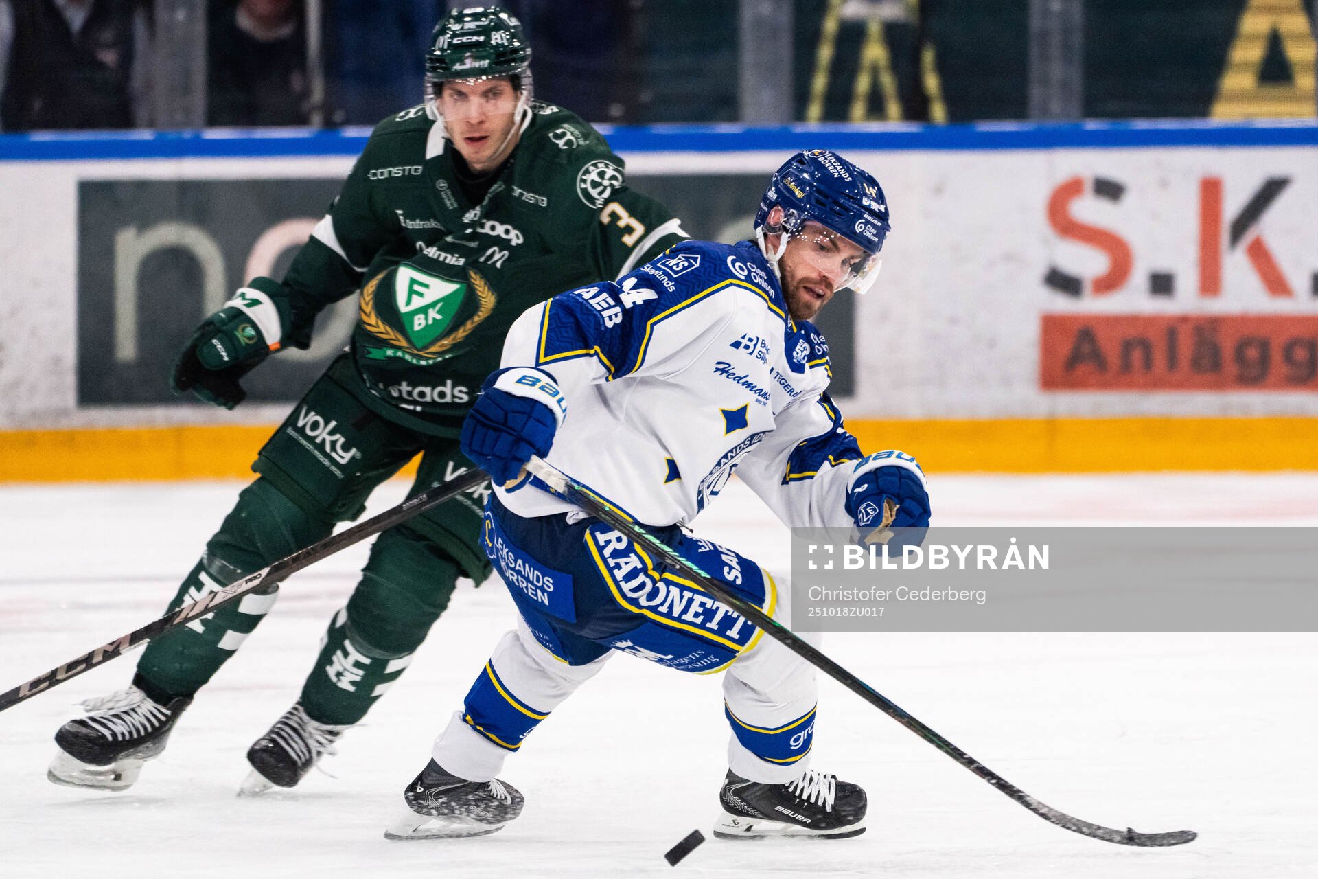 Färjestads Ronald Knot och Leksands Oskar Lang