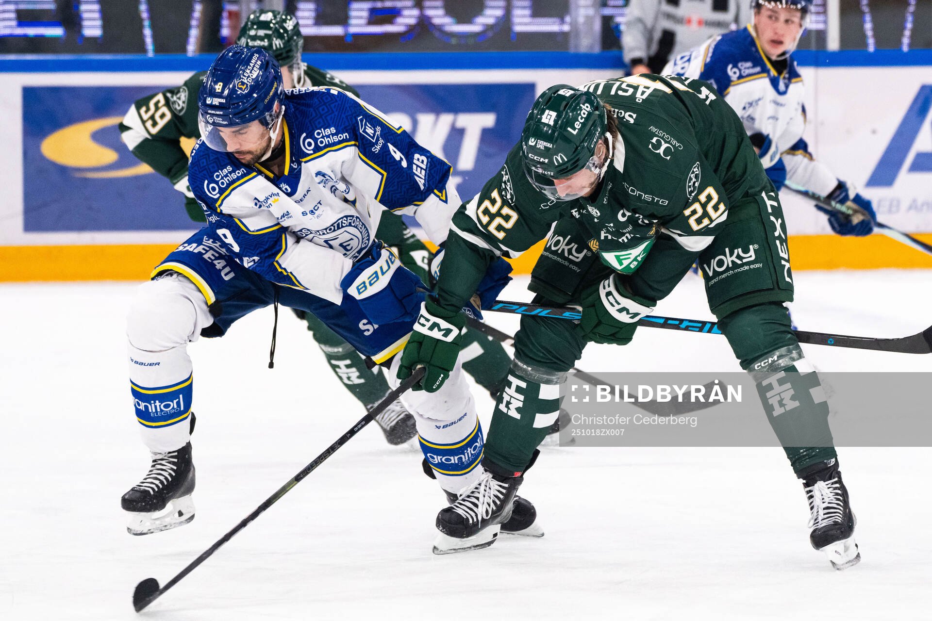 Leksands Gabriel Fortier och Färjestads Per Åslund