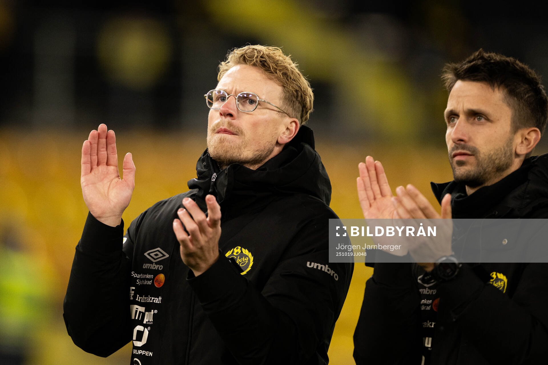 Elfsborgs tränare Oscar Hiljemark jublar