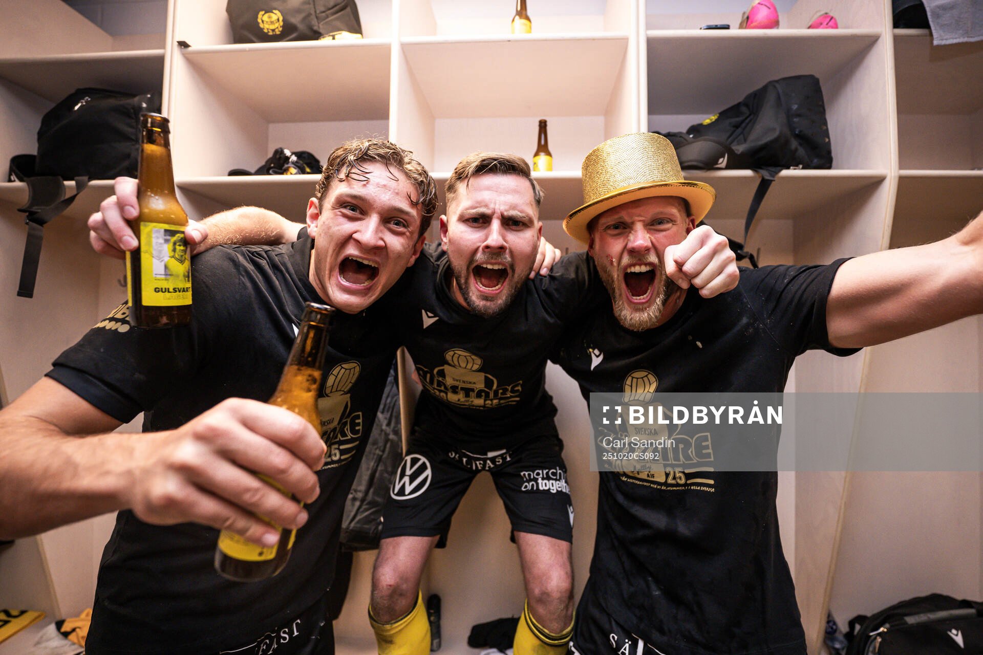 Mjällbys Ludvig Tidstrand, Axel Norén och målvakt