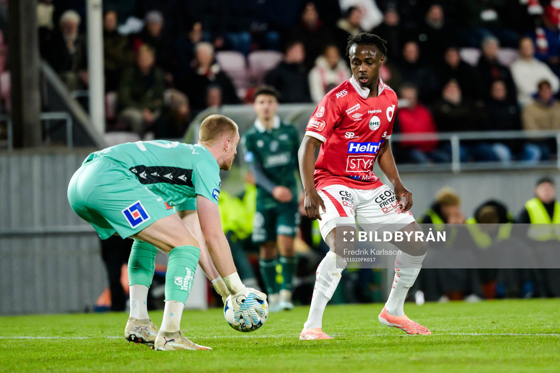 Halmstads målvakt Tim Erlandsson och Degerfors Richie