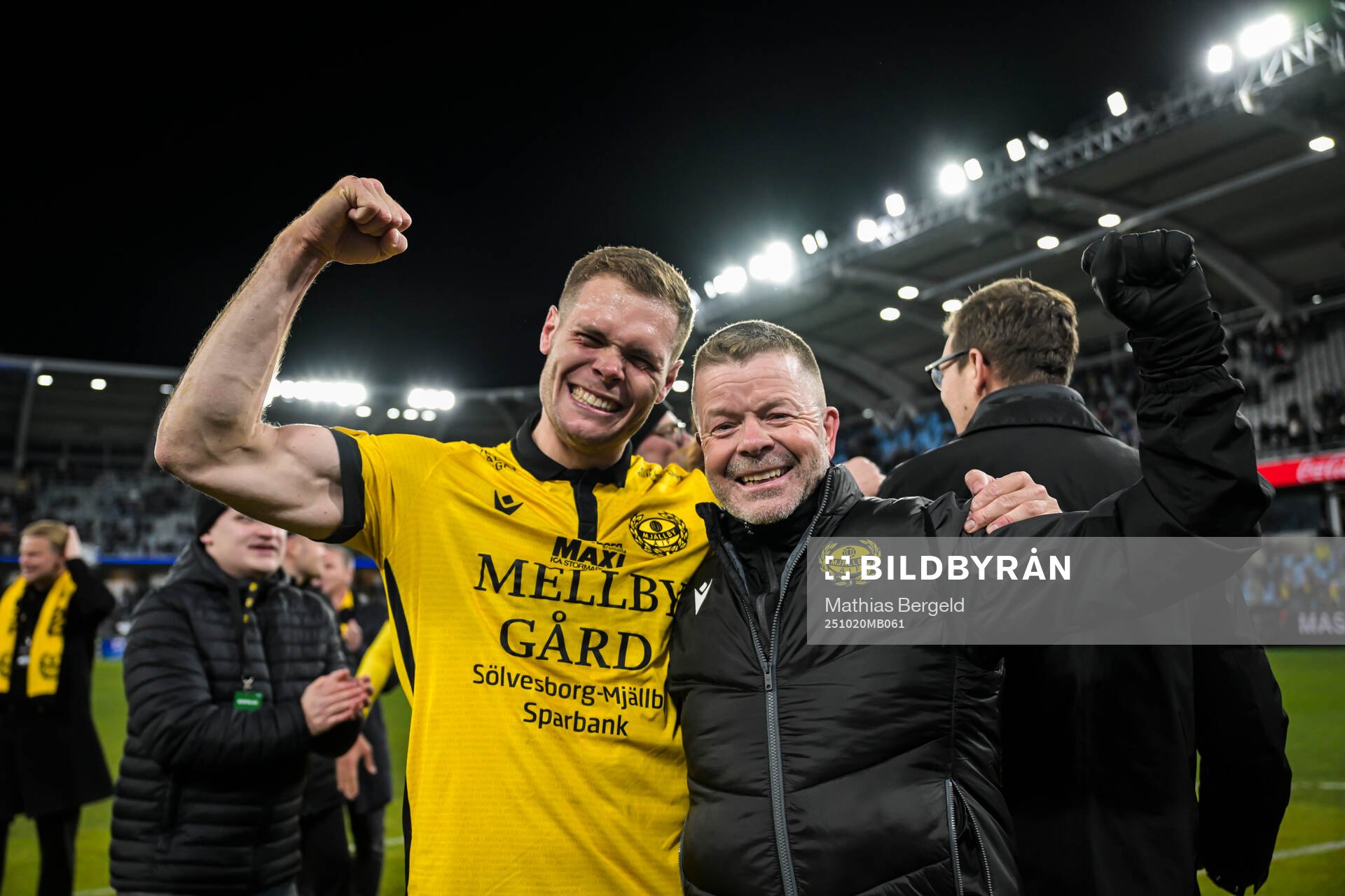 Mjällbys Jacob Bergström och tränare Anders Torstensson
