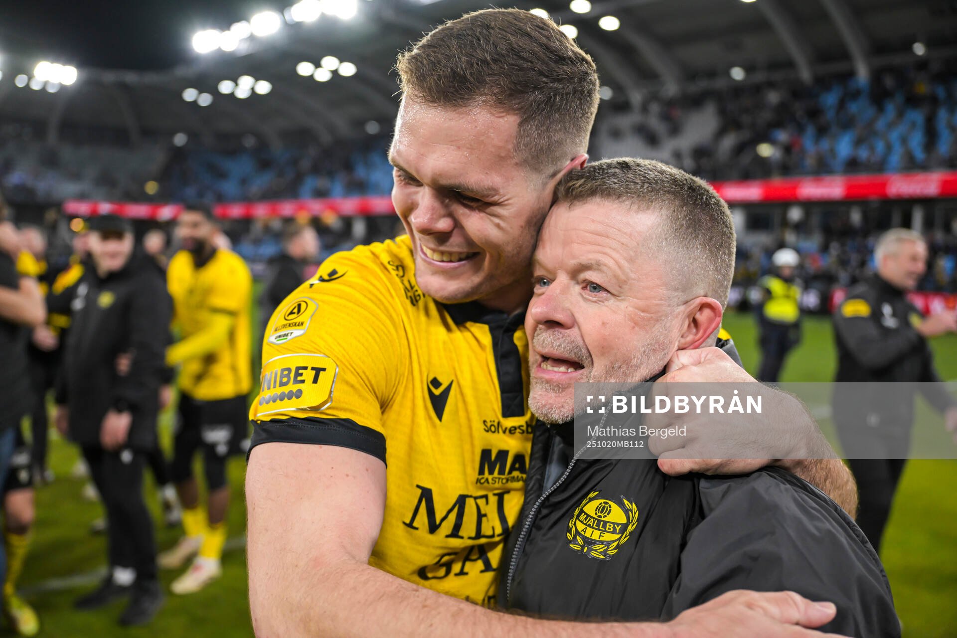 Mjällbys Jacob Bergström och tränare Anders Torstensson
