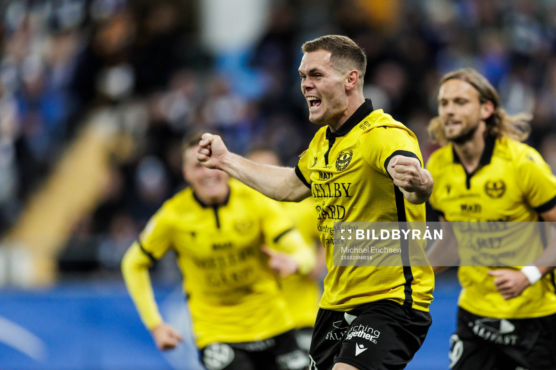 Mjällbys Jacob Bergström jublar