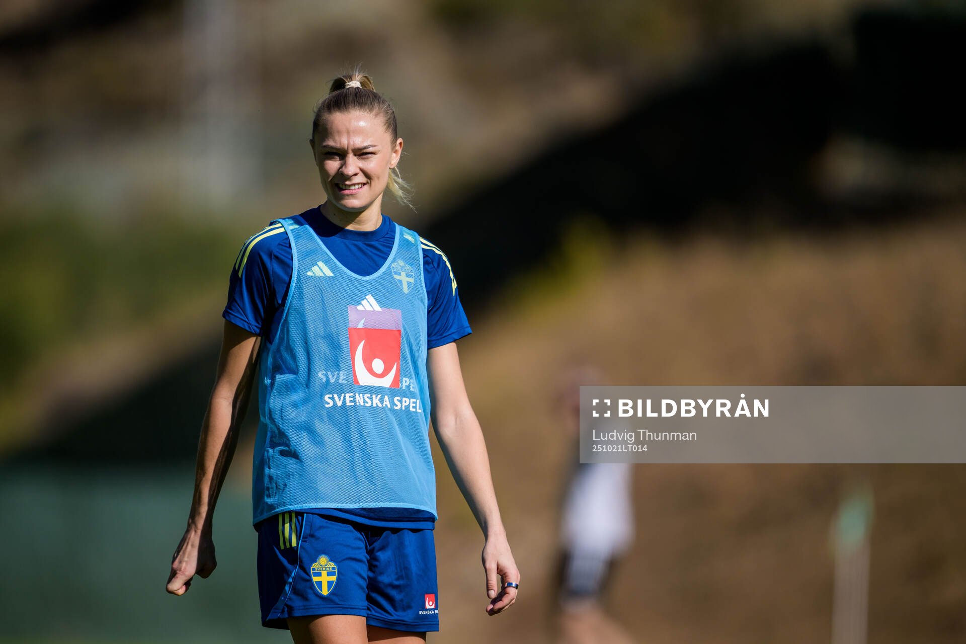 During a training session with the Swedish women's national
