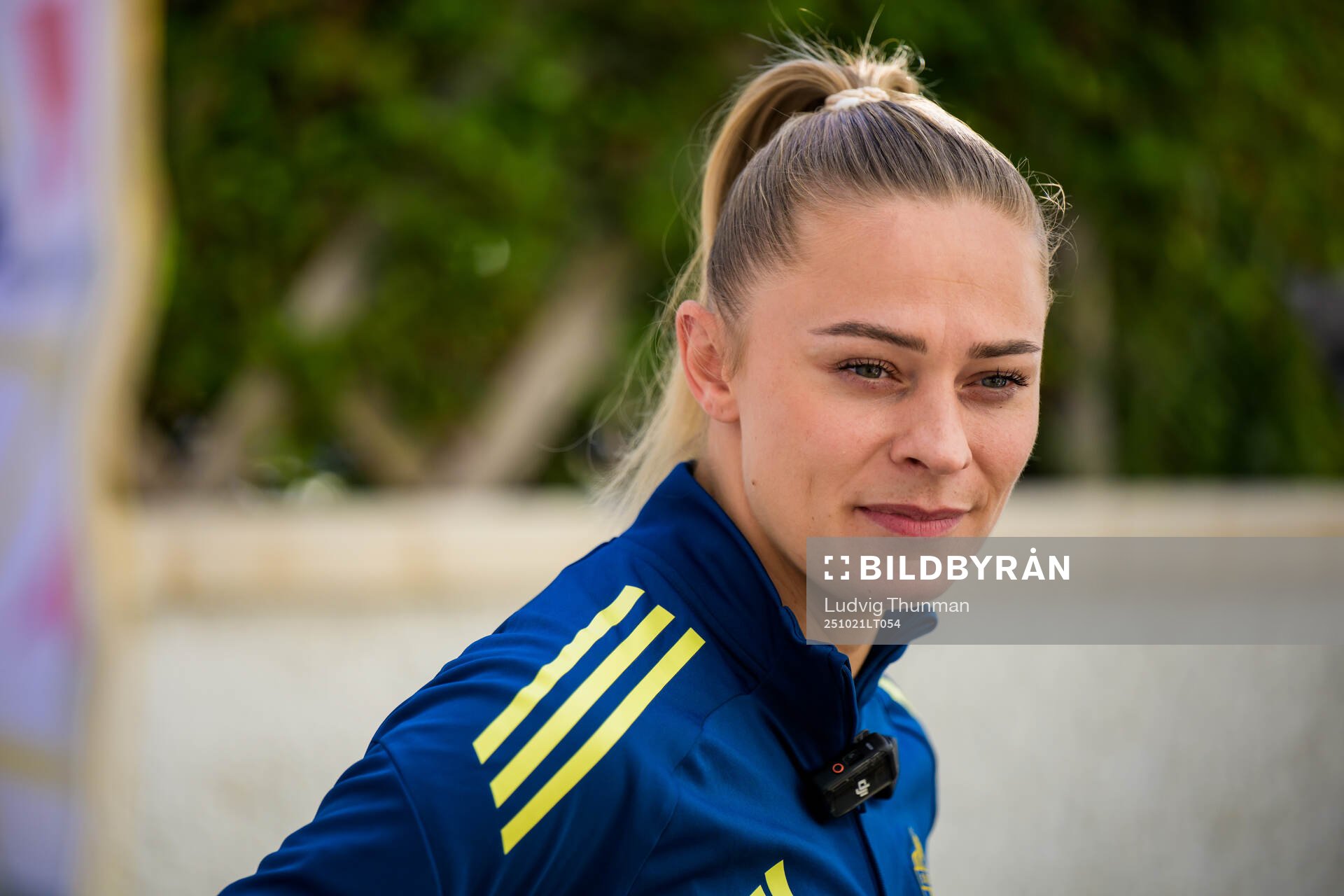 Fridolina Rolfö is interviewed by the media