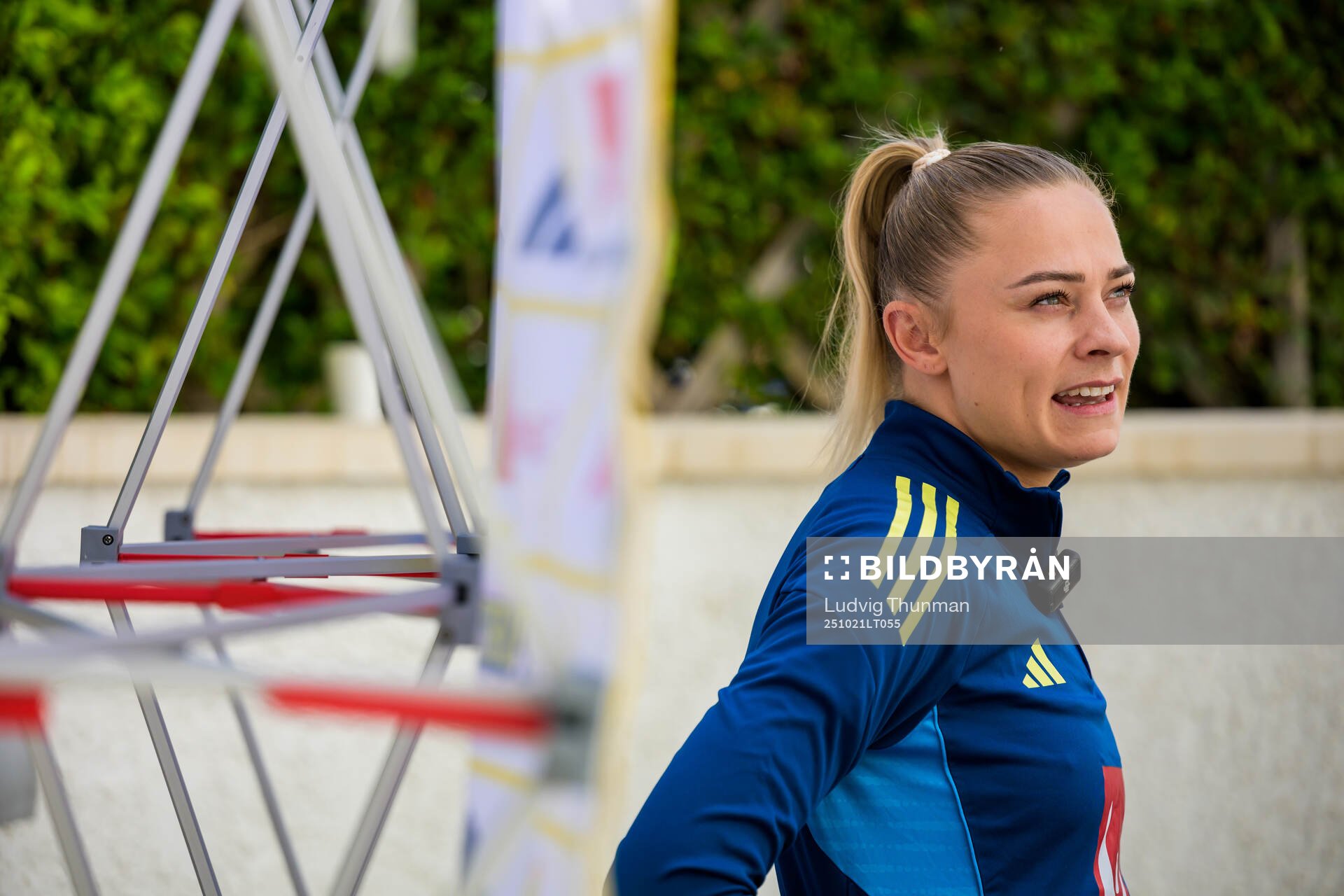 Fridolina Rolfö is interviewed by the media
