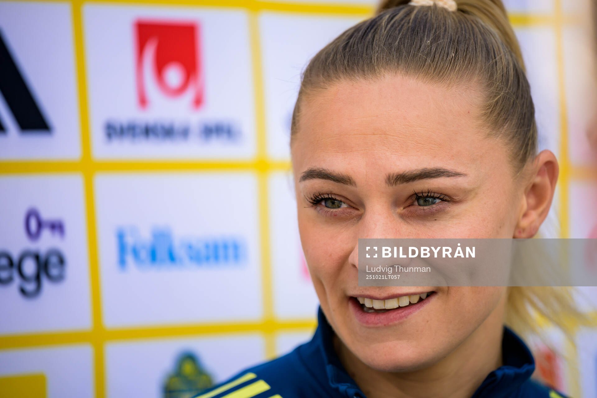 Fridolina Rolfö is interviewed by the media