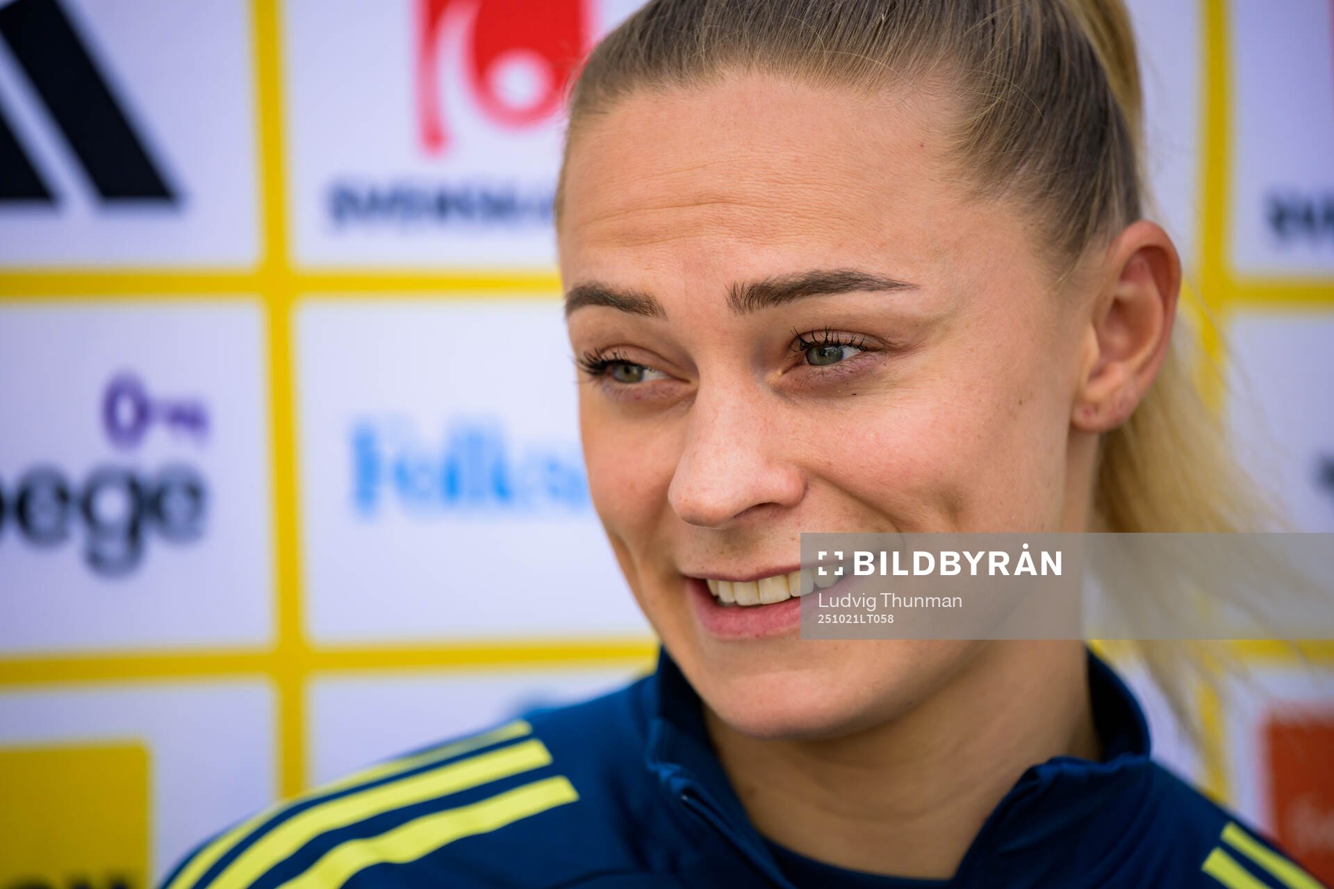 Fridolina Rolfö is interviewed by the media