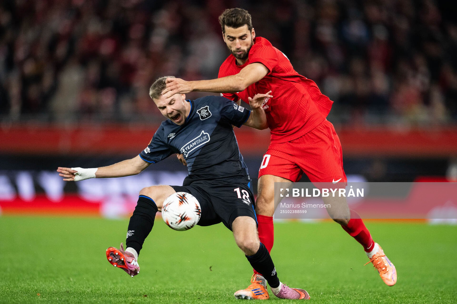 Oliver Antman of Rangers and Vetle Dragsnes of Brann