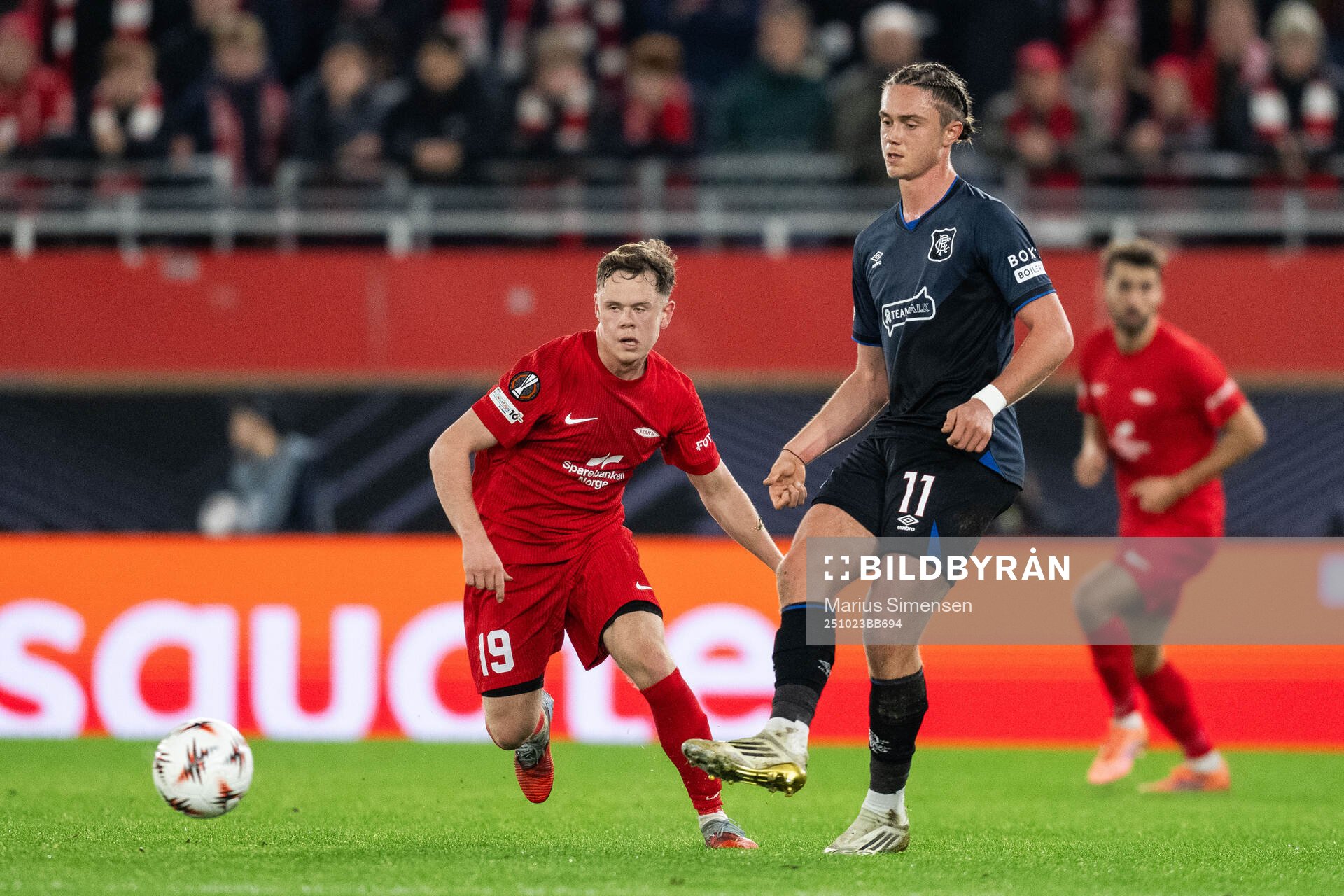 Eggert Aron Gudmundsson of Brann and Thelo Aasgaard of