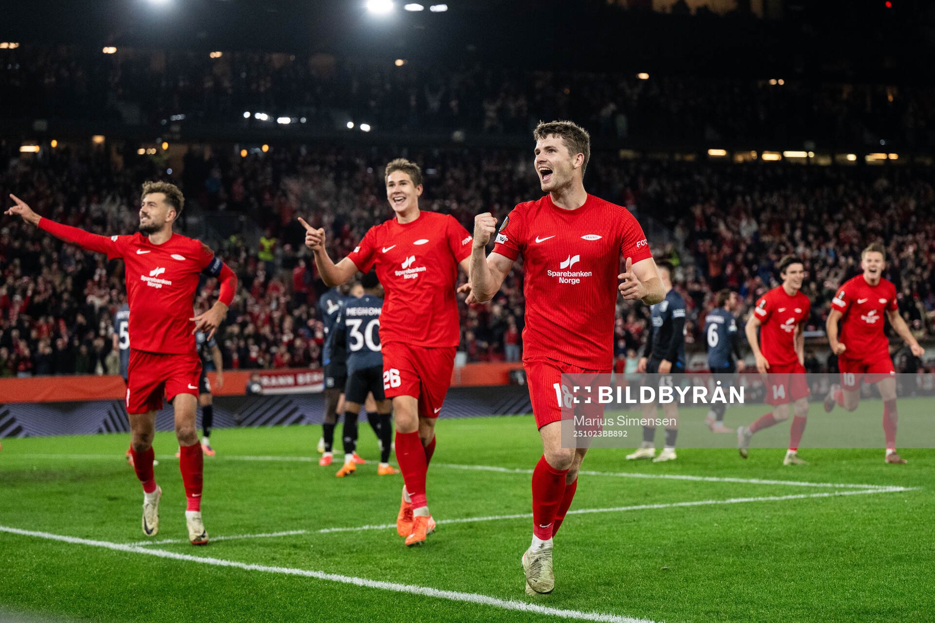 Jacob Ebsen Sørensen of Brann celebrates