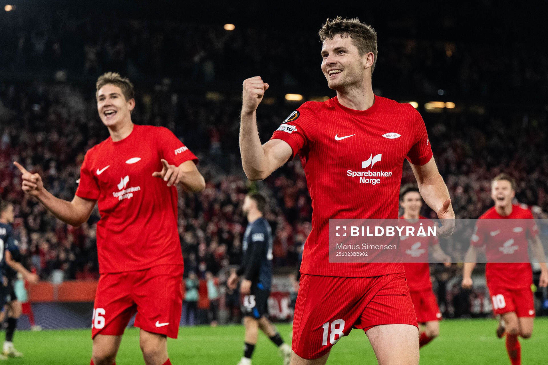 Jacob Ebsen Sørensen of Brann celebrates