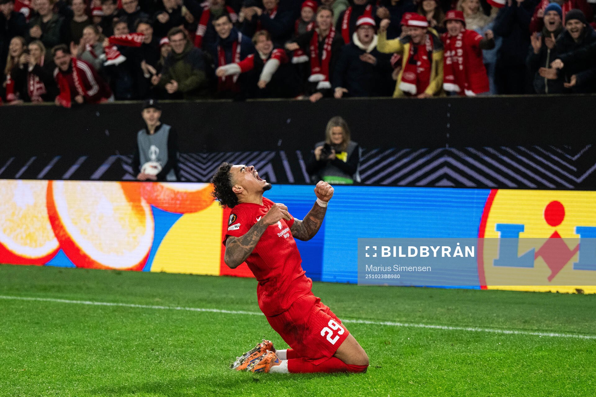 Noah Jean Holm of Brann celebrates