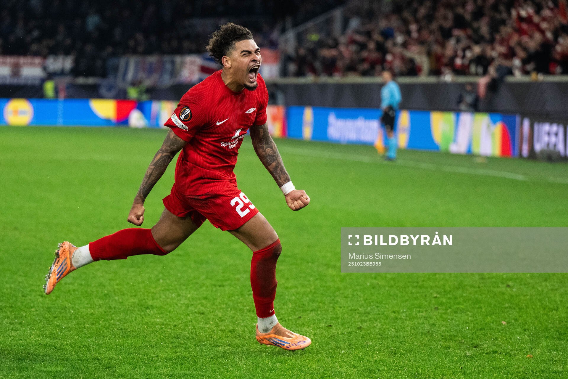 Noah Jean Holm of Brann celebrates