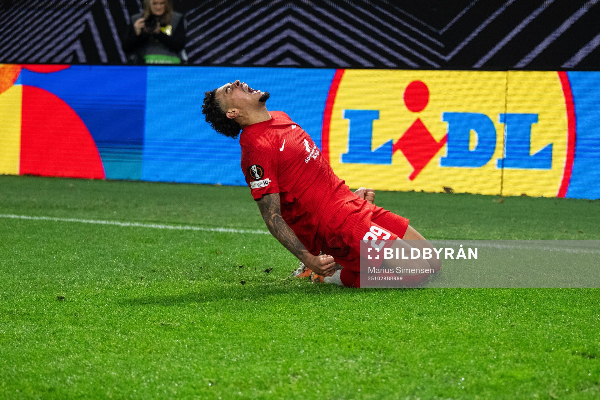 Noah Jean Holm of Brann celebrates