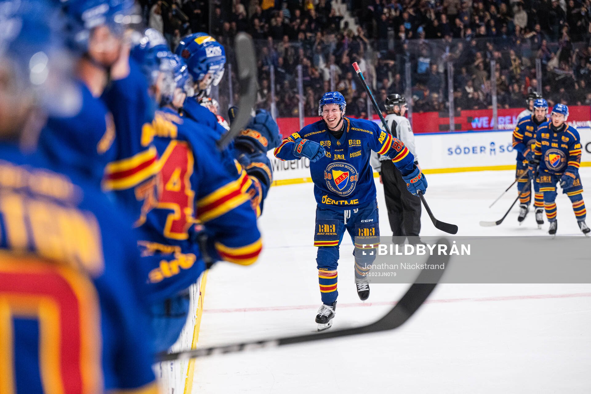 Djurgårdens Colby Sissons jublar