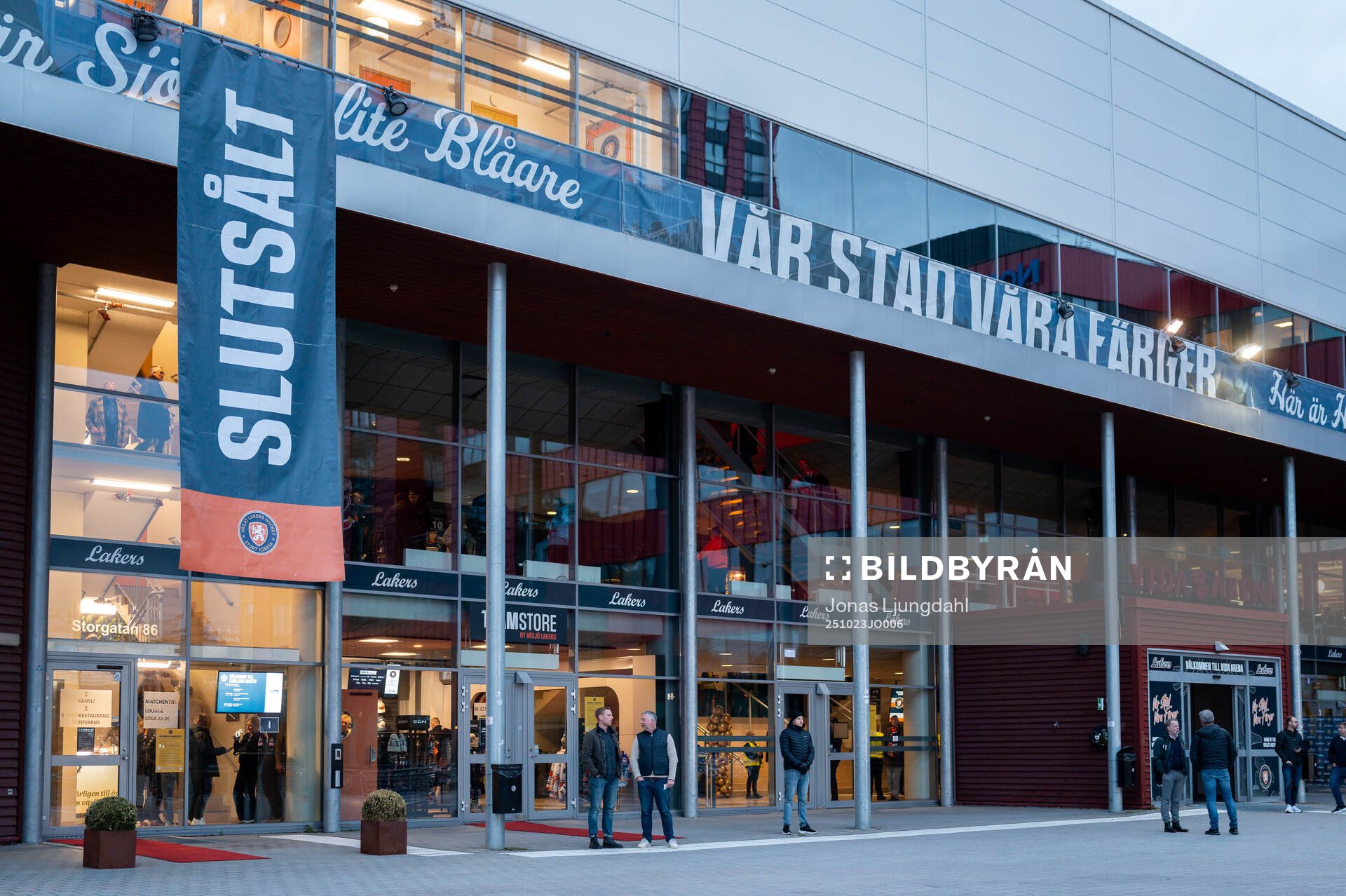 Exteriör vy av vida arena