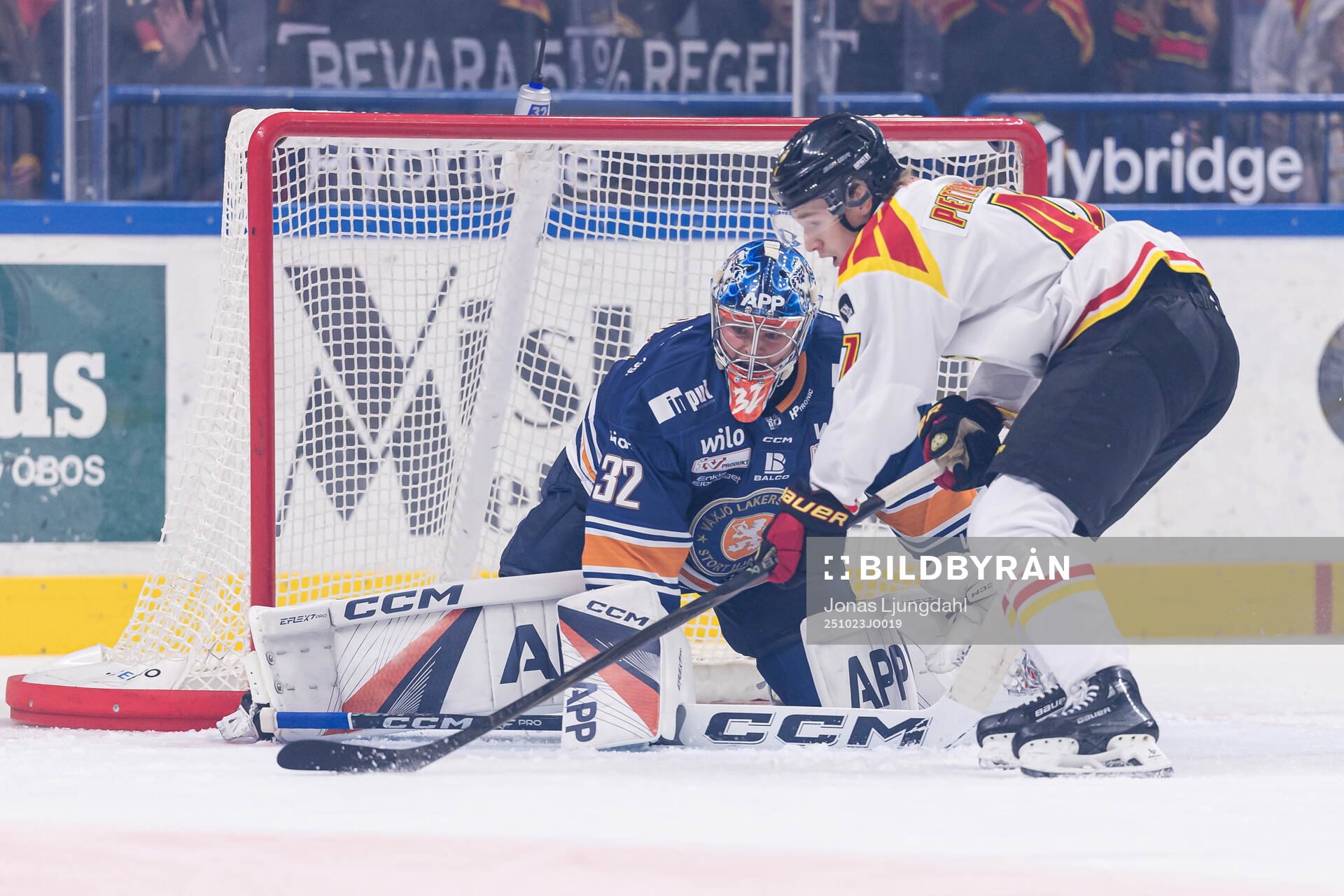 Växjös målvakt Ludvig Persson och Brynäs Lucas