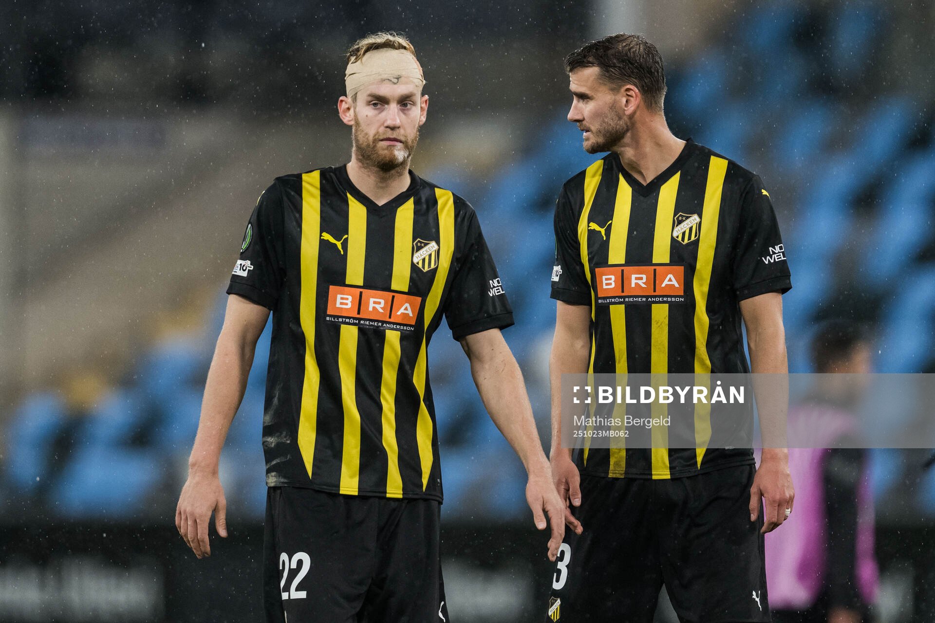 Filip Helander and Johan Hammar of Häcken look dejected
