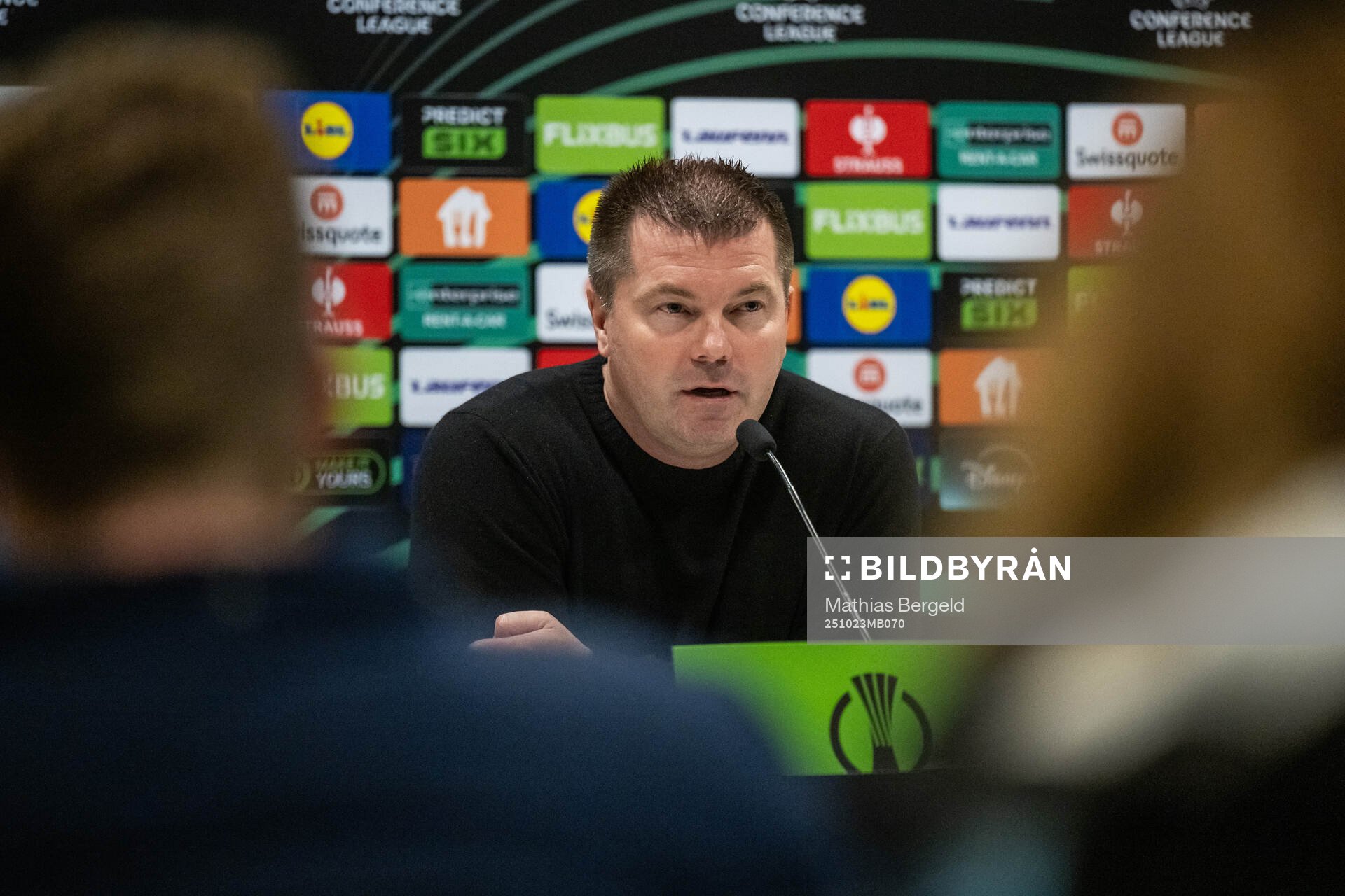 of Häcken coach Jens Gustafsson at the press conference