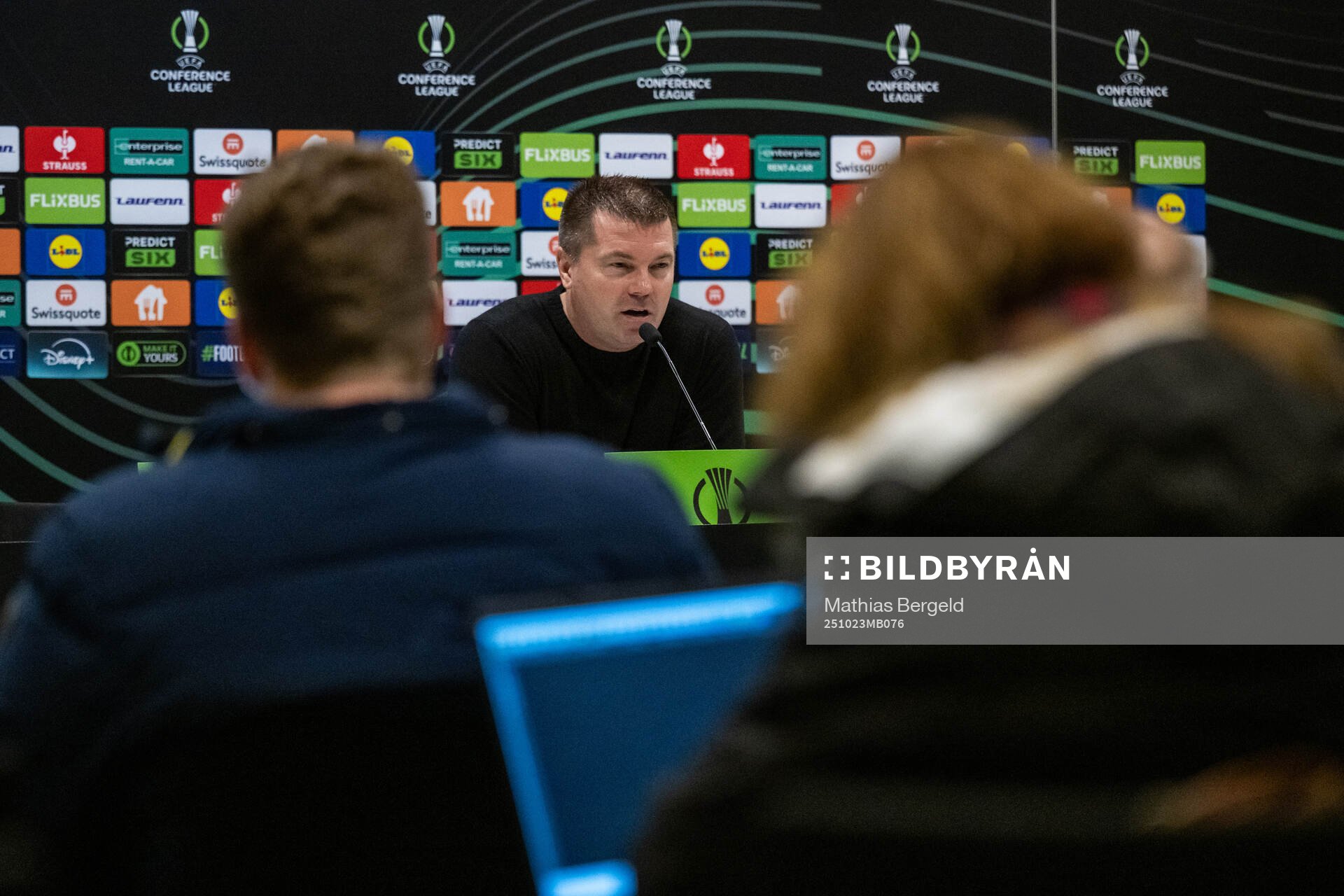 of Häcken coach Jens Gustafsson at the press conference
