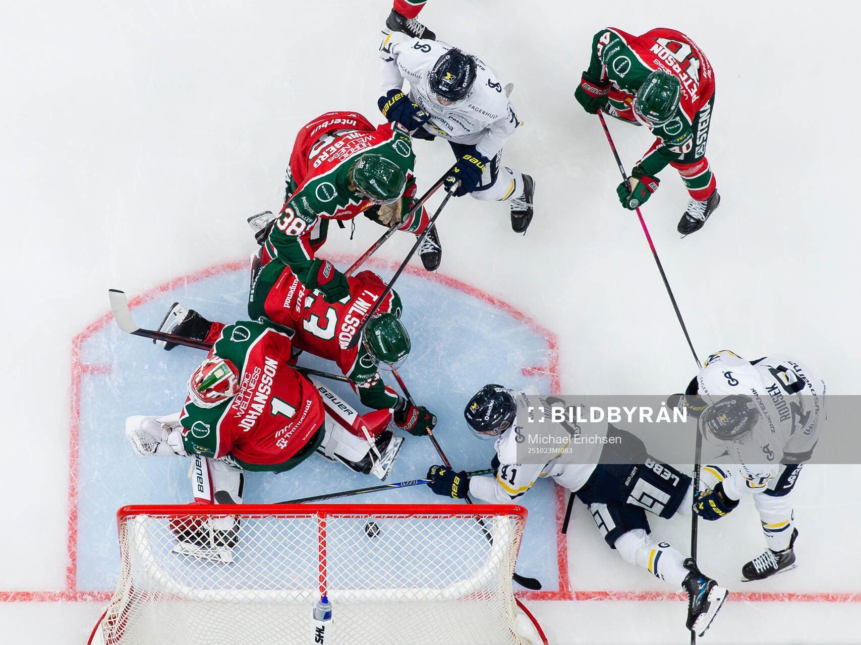 Frölundas målvakt Lars Johansson, Tom Nilsson, Oskar