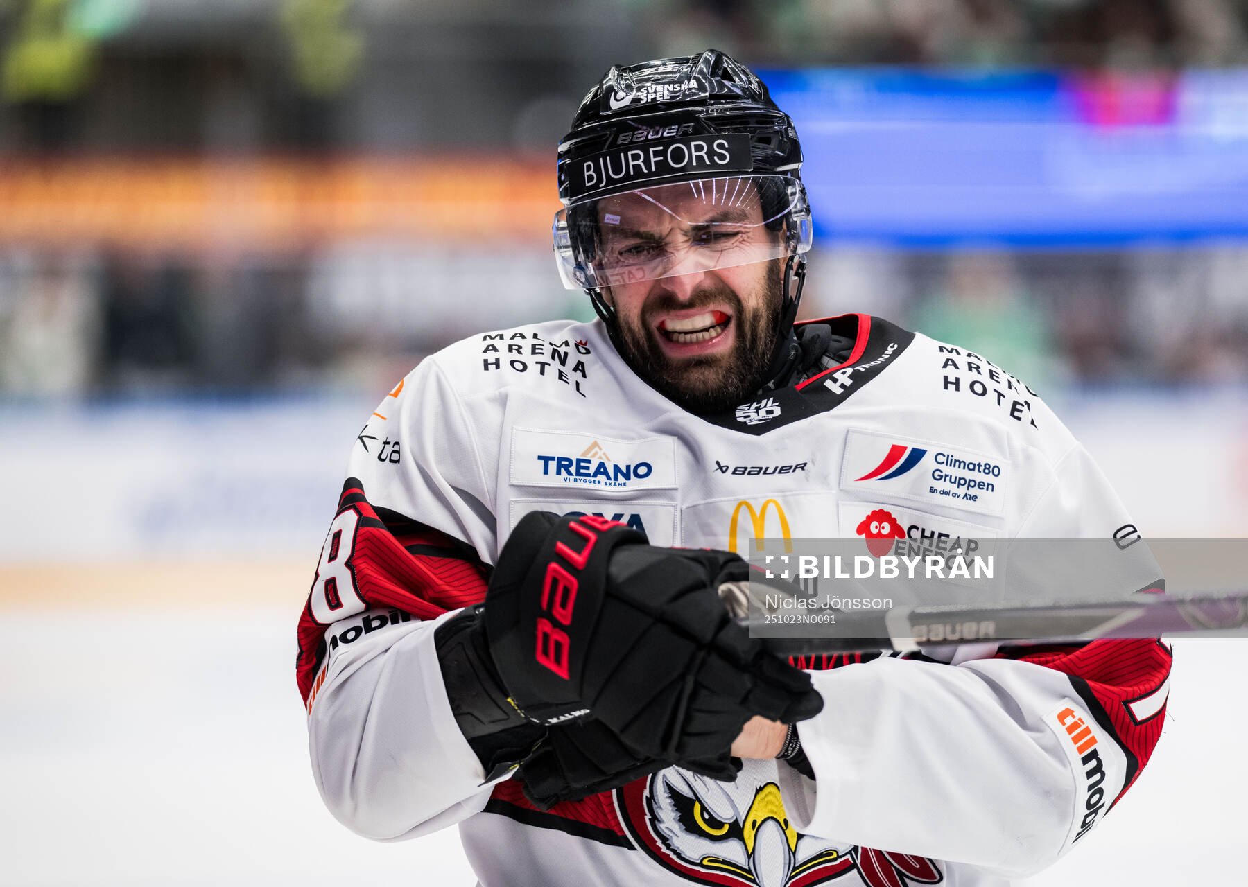 Malmö Redhawks Robin Hanzl har ont