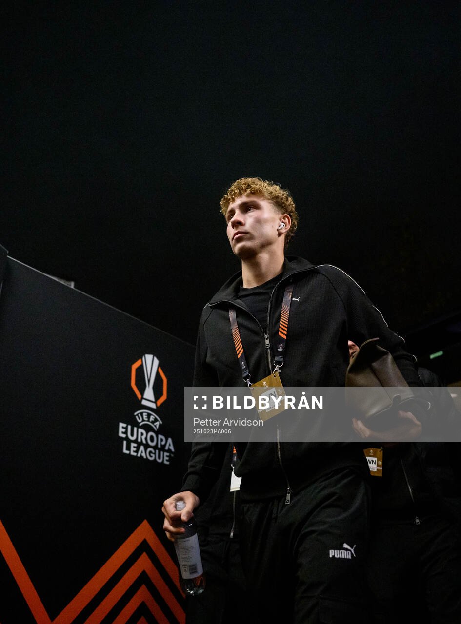 Hugo Bolin of Malmö FF arrives at the stadium