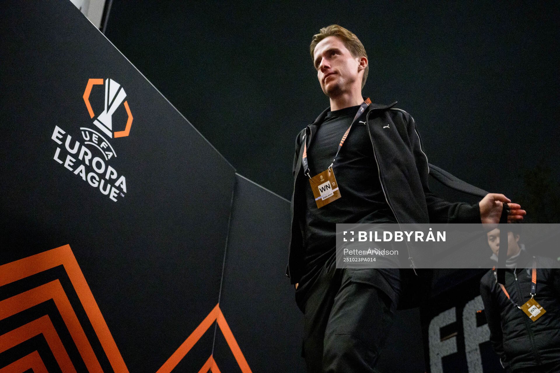 Johan Karlsson of Malmö FF arrives at the stadium