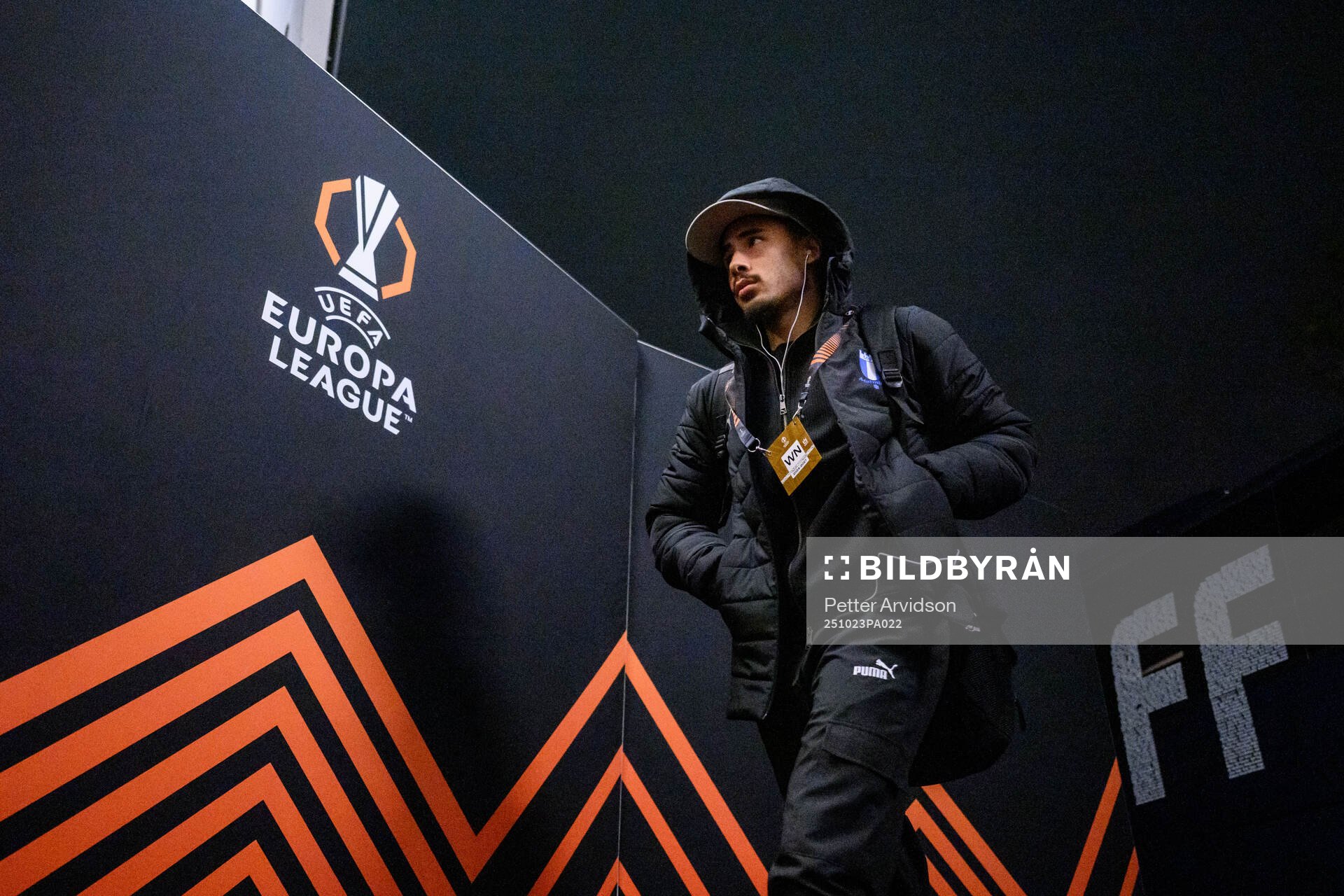 Adrian Skogmar of Malmö FF arrives at the stadium