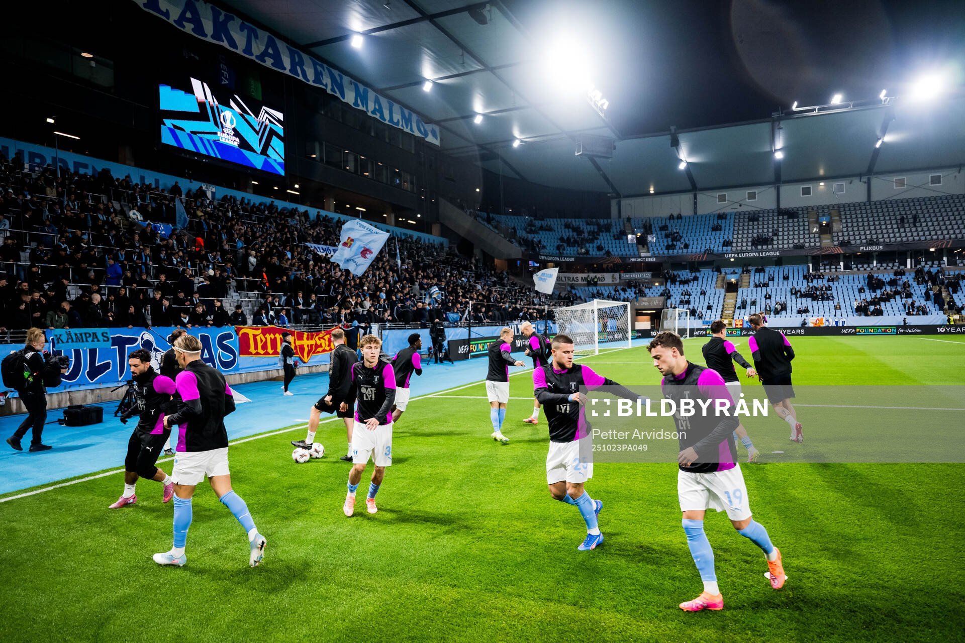 Hugo Bolin, Gabriel Busanello and Colin Rösler of Malmö FF
