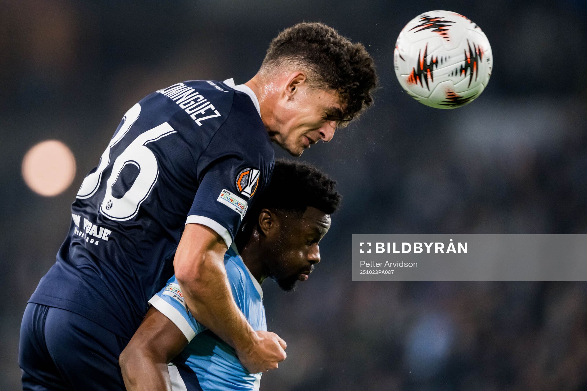 Sergi Dominguez of Dinamo Zagreb and Emmanuel Ekong of
